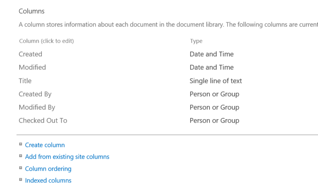 Document Library Columns