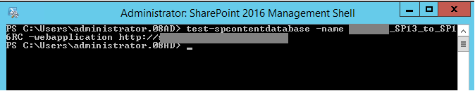 Test-SPContentDatabase 2016 RC on SharePoint 2013 Database