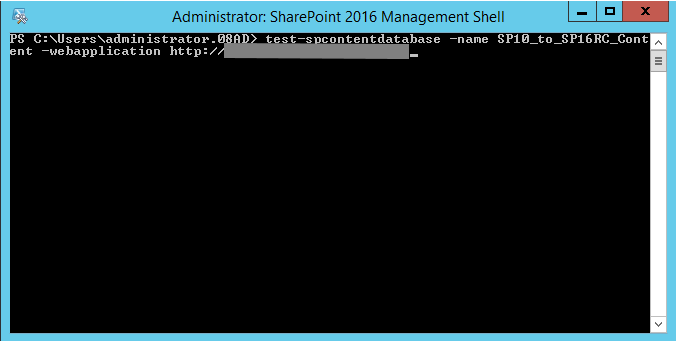 Test-SPContentDatabase SharePoint 2016 RC