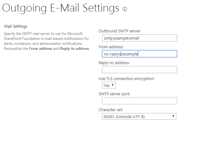 Configure e-mail settings in SharePoint
