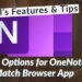 Layout Options for OneNote to Match Browser App