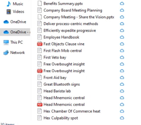 OneDrive virtual folder
