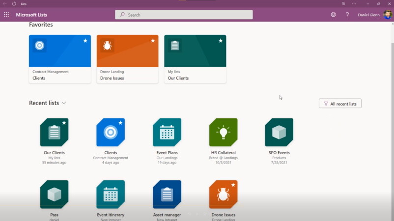 Microsoft Lists Desktop App Screen
