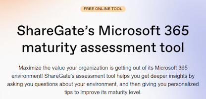 ShareGate’s Microsoft 365 maturity assessment tool