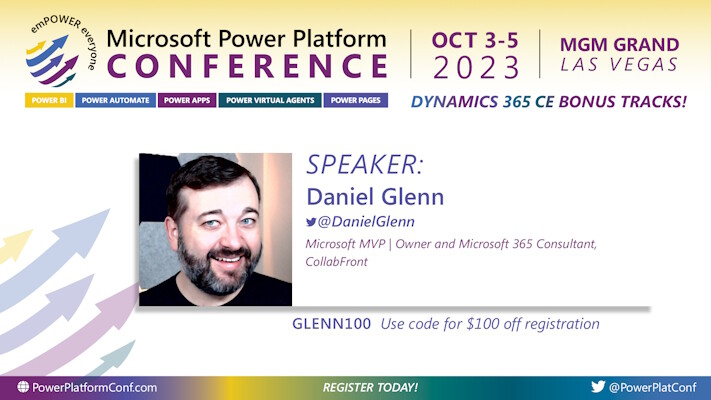 Microsoft Power Platform Conference Discount 2023 Coupon Code GLENN100