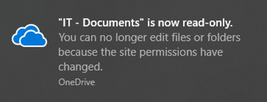 OneDrive Setting Files to Read Only