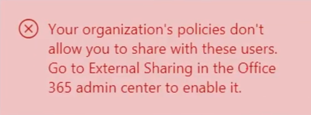 External Sharing Error