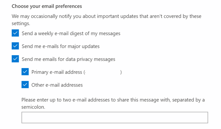 email from microsoft 365 message center