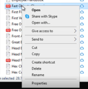 Missing OneDrive Context Menu