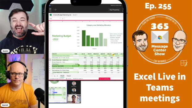 Collaborate in Teams meetings with Excel Live - 365 Message Center Show #255