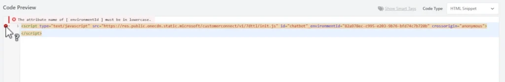 Microsoft Teams website live chat widget error